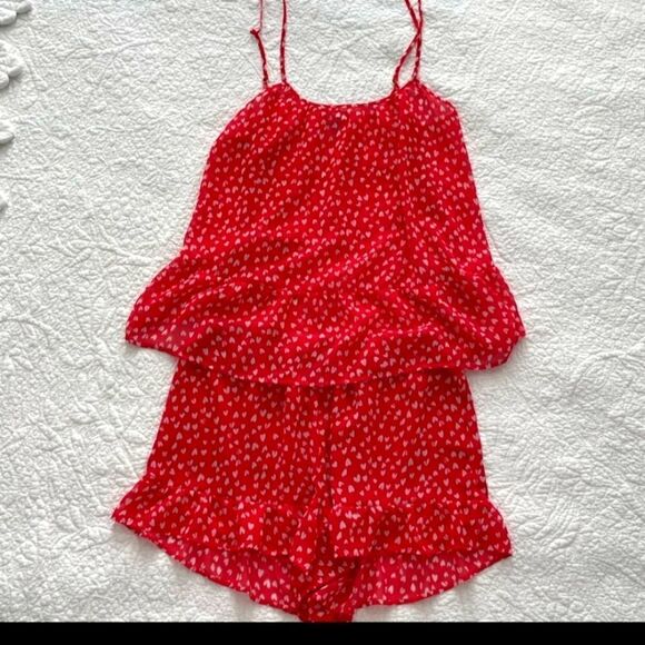 Victoria’s Secret Red Hearts Pajama Set - Picture 1 of 5